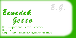 benedek getto business card